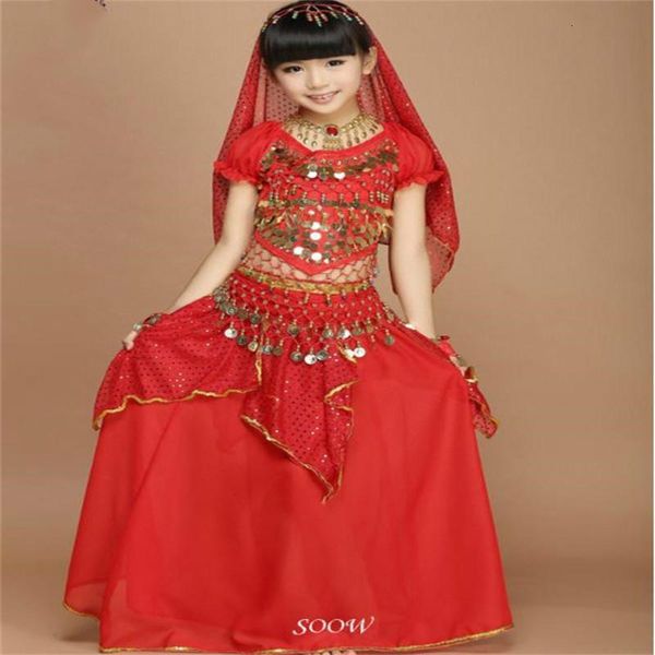 

stage wear children's belly dance 61 performance set girls costumes 8nel, Black;red