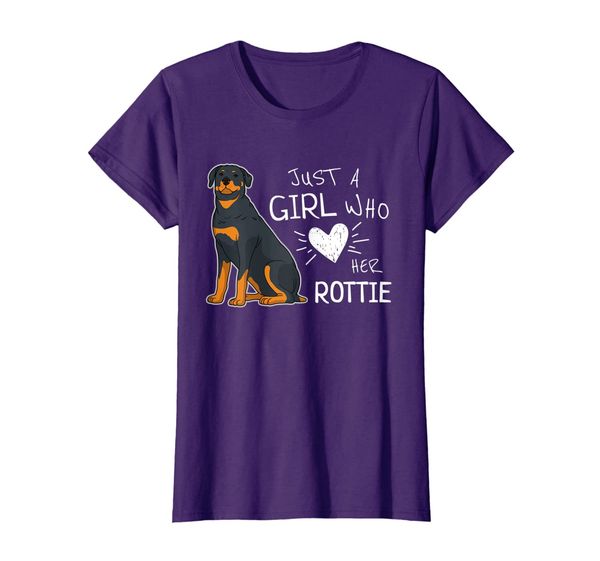 

just a girl who loves her rottie dog t-shirt, White;black