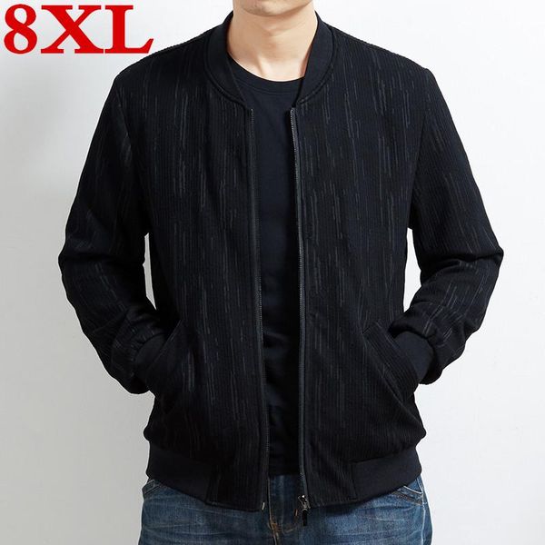 

men's jackets plus size 8xl 2021 7xl spring and autumn jacket baseball uniform windproof zipper clothes for men fashion coats, Black;brown
