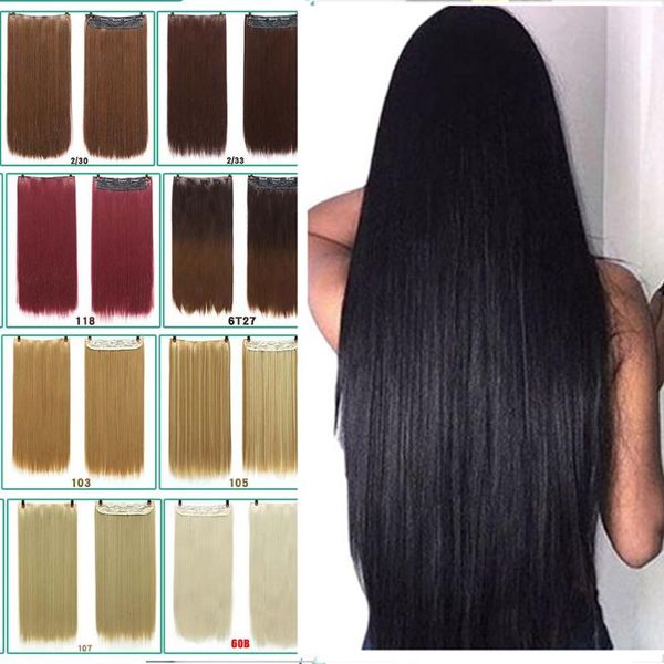 

synthetic wigs difei 24 - inch straight hair patch women's high temperature fiber clip in, Black