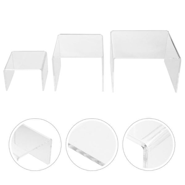 

3pcs clear acrylic u-shaped organizers holders dessert stands display racks frames
