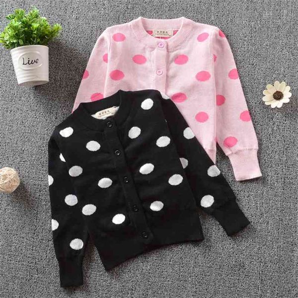

1-5yrs spring baby boys girls dot cardigan coat children clothing autumn boy girl long sleeve knitted kids 210521, Blue