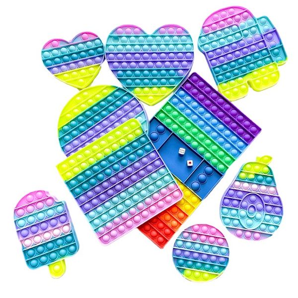 

fidget toy push bubble big rainbow toys sensory special needs soft silicone pressure relieving games gifts autistic adult