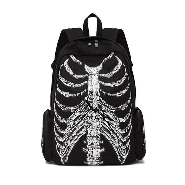 

backpack printed women's trendy cool canvas bag skull personality casual men's men