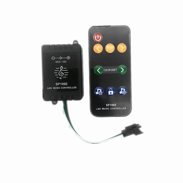 

controllers 10 pcs sp106e 9keys led music controller dc5v-12v ws2811 /ws2812b /6812 /6803 magic tape digital colorful