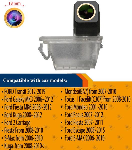 

car rear view cameras& parking sensors hd 1280x720p golden camera reversing for mondeo,focus hatchback,fiesta,everest 6,s-max transit