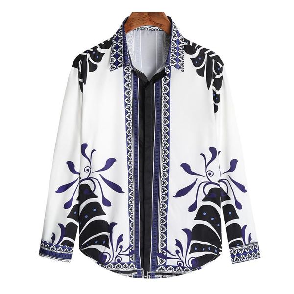 

men's casual shirts wz1031 fashion 2021 runway luxury european design party style clothing, White;black