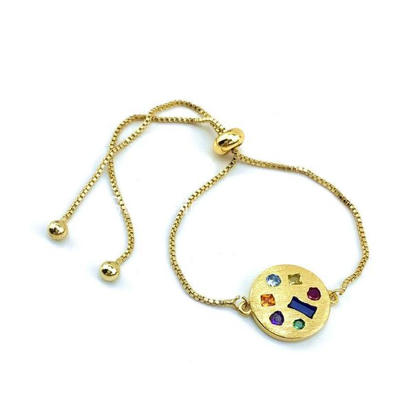 

5pcs, women bracelet, adjustable,fashion jewelry, 2021 arrival cz setting, round shape, gold colors,can wholesale link, chain, Black