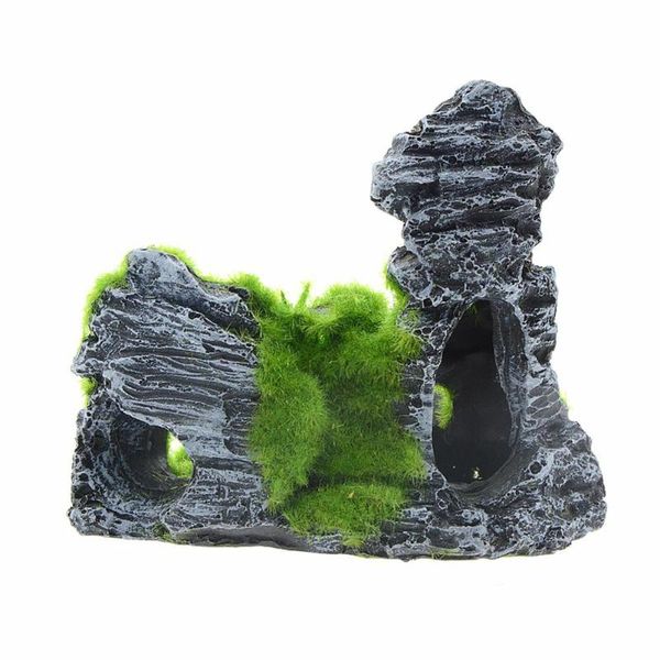 

decorations lumiparty artificial moss rock cave fish tank aquarium decoration random