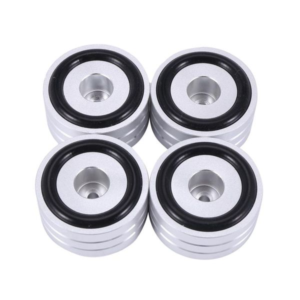 

computer speakers 4pcs 40x20mm aluminum hifi amp speaker isolation stand turntable dac feet pad (silver)