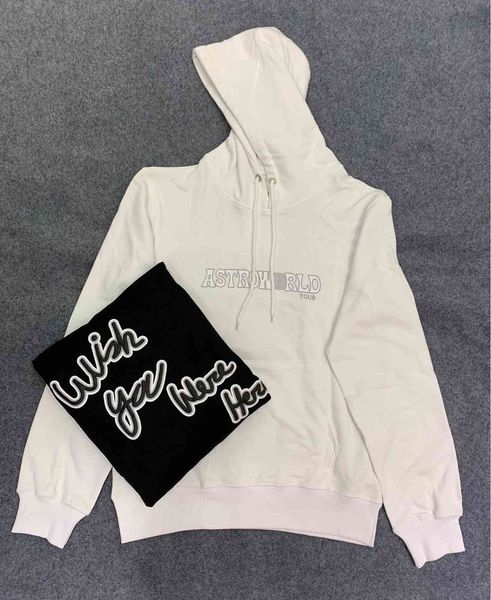 

2021 travis scott astroworld world chicago exclusive letter embroidery women hoodies sweatshirt hiphop men hoody pullover, Black
