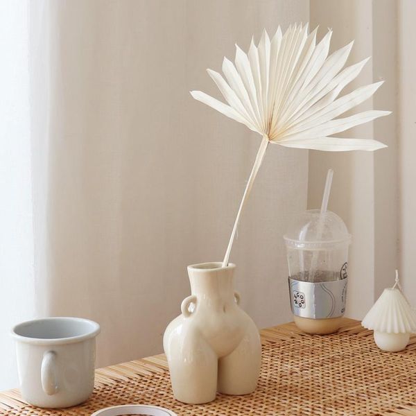

decorative flowers & wreaths palm fan leaf home decor dried flowerplant real preserved plants living indie room decoration window reception