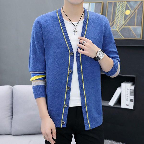

men's sweaters 2022 autumn wear versatile long-sleeved sweater youth v-neck casual, White;black