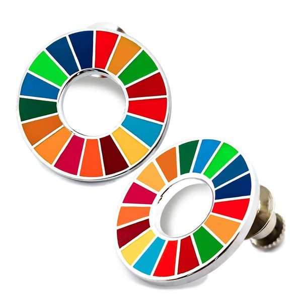 

pins, brooches rainbow pins retro colorful screen circle color brooch jackets lapel pin clothes bag jewelry for women kids, Gray