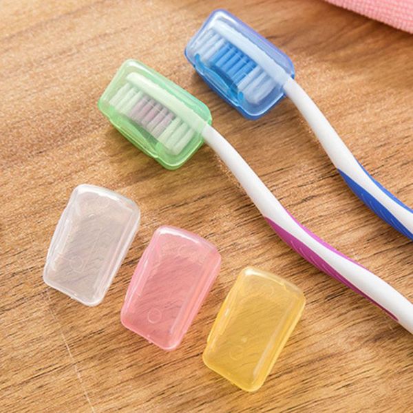 

toothbrush holders 5pcs/set travel head cover case protective caps hike camping brush germproof protector random color