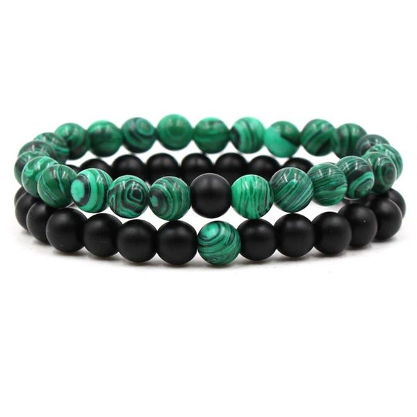 

beaded, strands niuyitid 8mm natural stone beads bracelet women fashion diy charm for men jewelry gift couple, Black