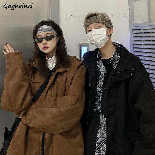 

women's jackets basic women fashion french couple outwear loose spring autumn vintage solid hip hop teens overcoat preppy style harajuk, Black;brown