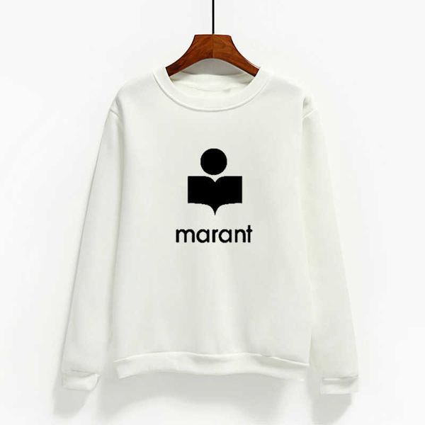 

fashion brand marant hoodies sweatshirt autumn winter fleece pullover female o-neck long sleeve hoodie sudadera mujer, Black
