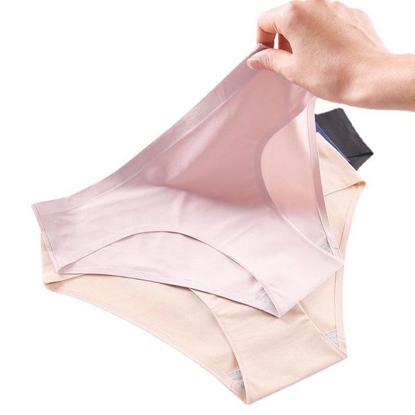 

women's panties seamless for women calcinha sem costura solid soft lingerie ice silk ultra-thin underwear bragas mujer, Black;pink