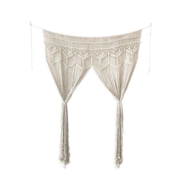 

tapestries macrame tapestry cotton woven handwoven bohemian for room divider window door curtains wedding background 90 * 180cm