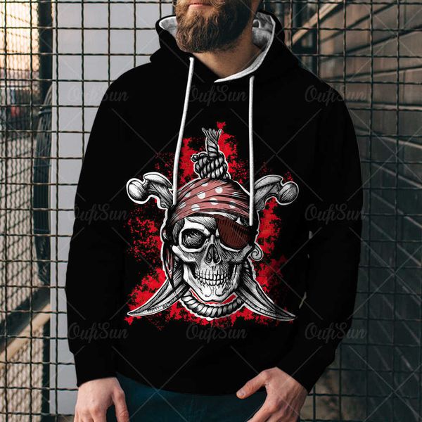 

2021 autumn new fashion poker seri printed men's sweater sports hoodiewvrs, Black