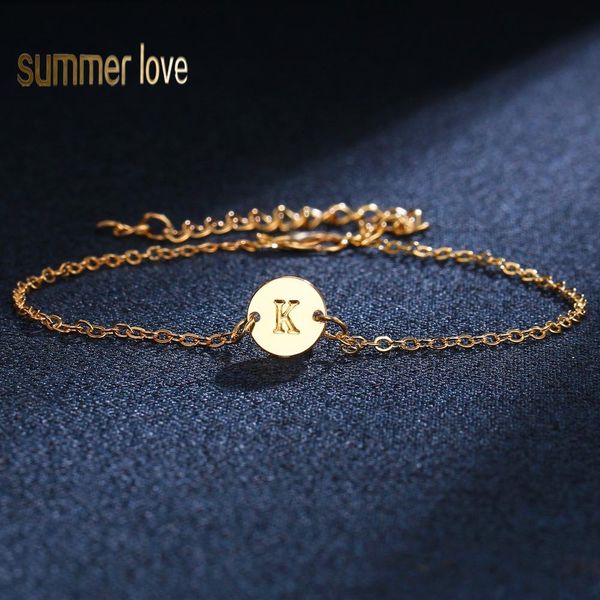 

exquisite new round pendant with 26 english letters bracelet, Silver