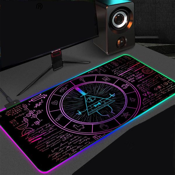 Mousepad RGB Personalidade Matemático Digital LED Acessórios Teclado Teclado Tapete PC Caderno Gamer Secretária Esteira