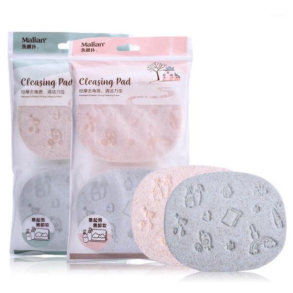 

2pcs soft facial cleaning sponge pad washing beauty cleanser puff tools1