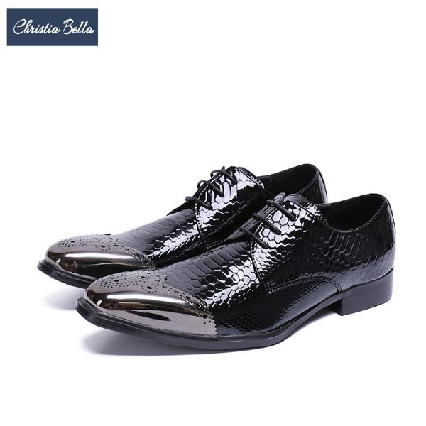 

dress shoes christia bella british style bullock carved men oxford square toe real leather black business brogue