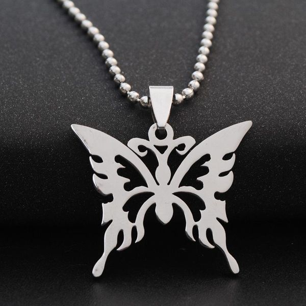 

pendant necklaces 10 stainless steel hollow butterfly charm necklace animal insect bee effect jewelry, Silver