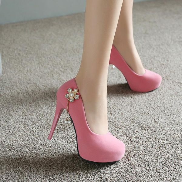 

dress shoes round toe rhinestone pearl women's pumps chain platform mary jane stiletto high heels wedding party 2021 woman, Black