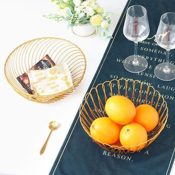 

storage baskets nordic simple metal fruit basket geometric wrought iron plate modern creative home living room desksnack box ornaments