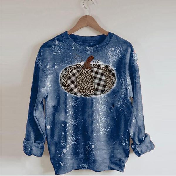 

women's hoodies & sweatshirts 2021 ladies printed for autumn winter womens pumpkin pullover round neck long sleeve fall sweatshirt pul, Black