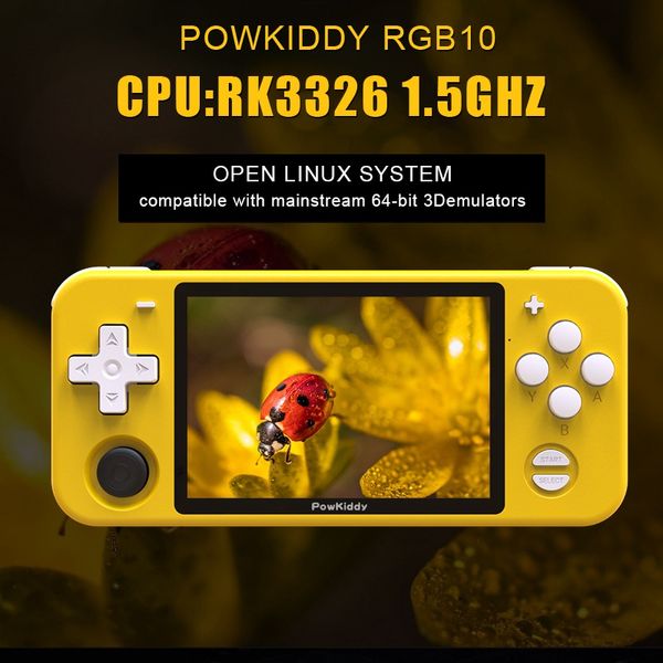 POWKIDDY RGB10 Open Source System Handheld Game Console RK3326 Chip IPS HD Screen 3D Rocker Retro Game for Childrens