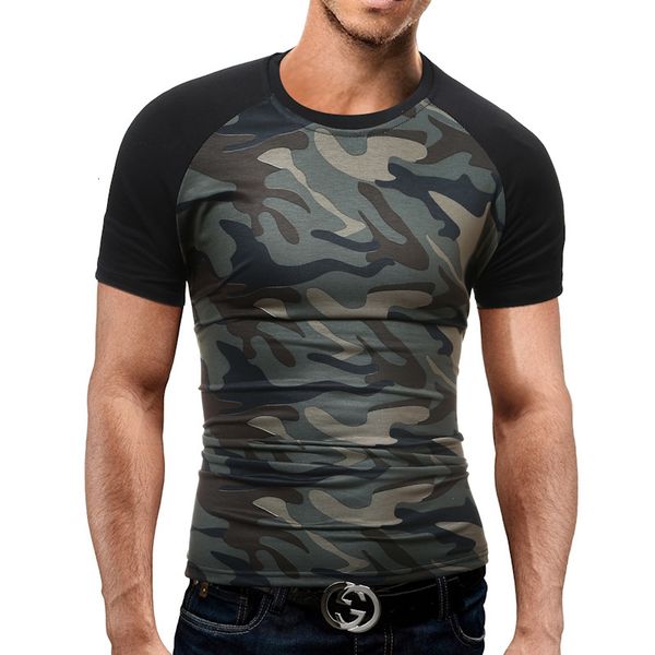 

men's t-shirts mens tshirt homme crew neck cotton breathable camouflage summer style casual fashionable simple shirt wfsg, White;black