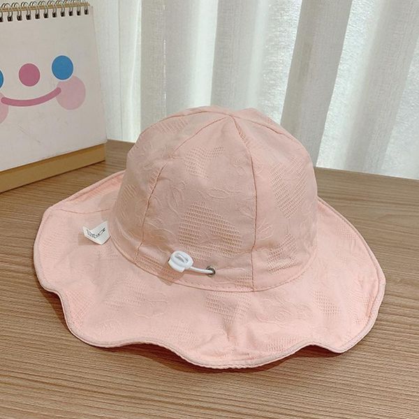 

caps & hats solid color summer outdoor uv protection baby sun hat girls pink cotton cap children beach bucket kids 2-4 years old, Yellow
