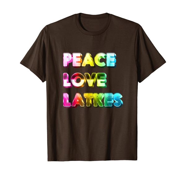 

peace love latkes t-shirt, White;black