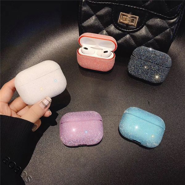 Auricolare Custodia protettiva Cover Crystal Glitter Shell wireless Bluetooth Shell Flash Diamond per AirPods Pro 3 Hard PC Colore