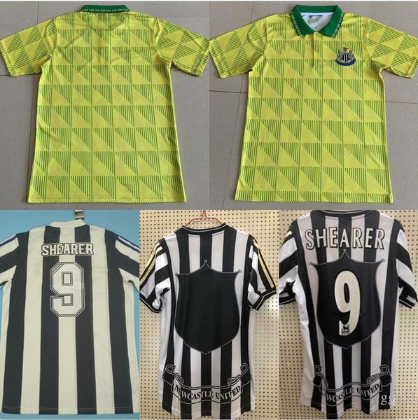 

1991 retro shearer cole asprilla classic soccer jersey 1994 95 96 97 98 99 05 06 barnes tomasson pinas domi gillespie clark football shirt, Black;yellow