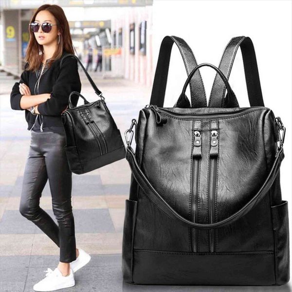 

women backpack genuine cow skin daypack fashion backpacks female mochila feminine casual large capacity vintage