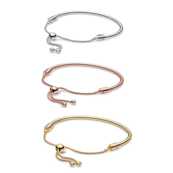 

moments silver sliding bangle bracelet fashion rose golden shine styles charms bracelets & bangles women jewelry, Black