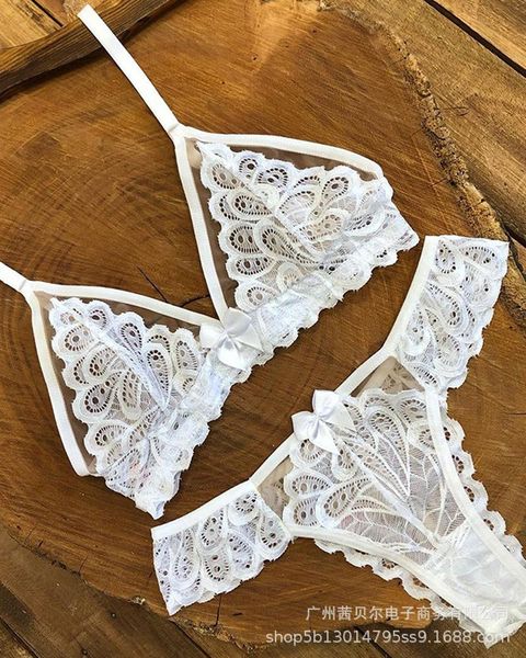 

women's tracksuits sets women fashion lace bra underwear panties suits summer home pajamas sheath hollow out female de moda crop top, Gray