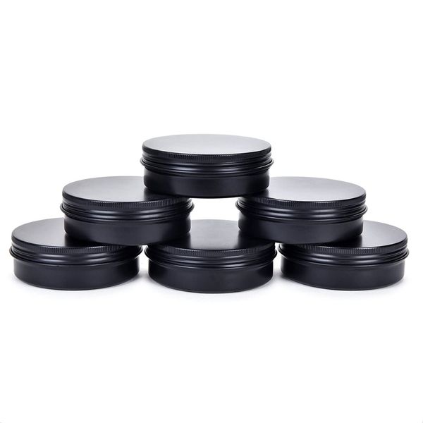 

shipping 15ml black aluminium balm tins pot jar 15g aluminum jars with screw thread lip balms gloss candle packaging bottle