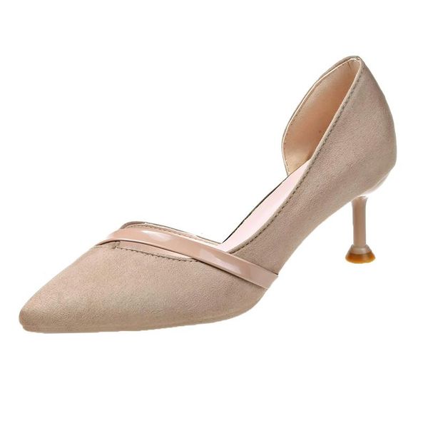 

dress shoes spring women pointed toe medium heels patchwork pumps fashion woman ladies boat zapatos mujer u14-33, Black