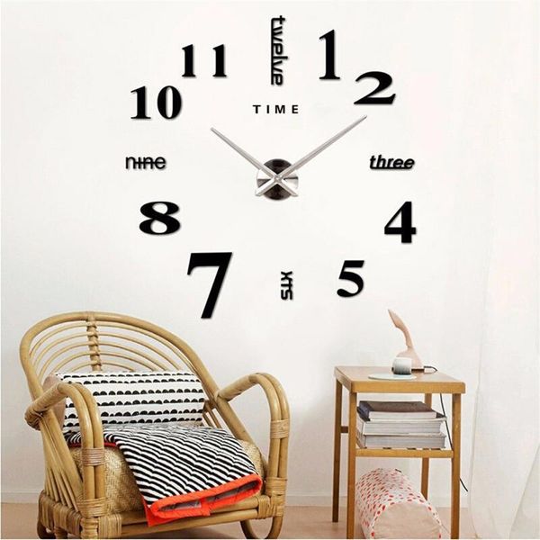 

wall clocks function acrylic minimalist clock modern diy 3d decorative mirror surface sticker home office decor