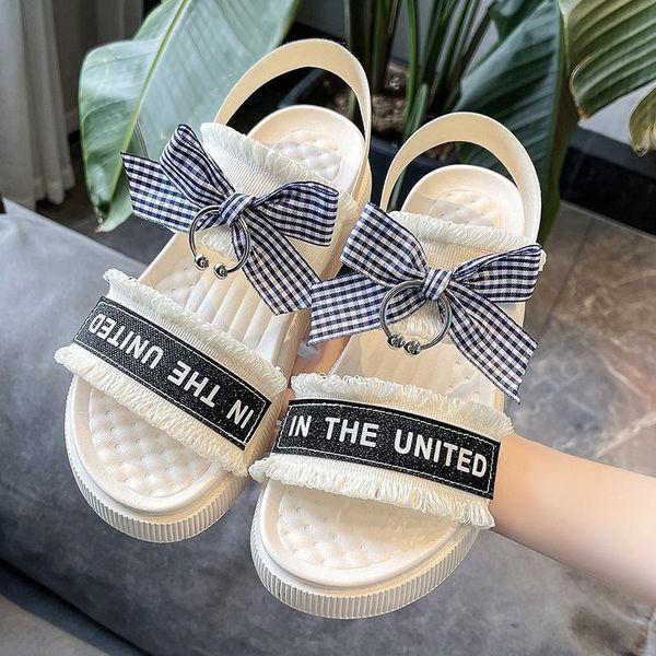 

sports sandals female ins tide net red korean version of the student flat women's shoes 2021 summer, Black