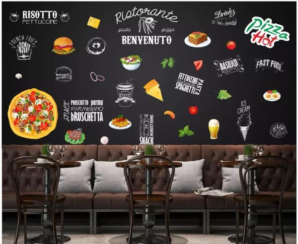 

wallpapers 3d wallpaper custom po modern minimalist western restaurant pizza cuisine blackboard tooling decor wall muals paper