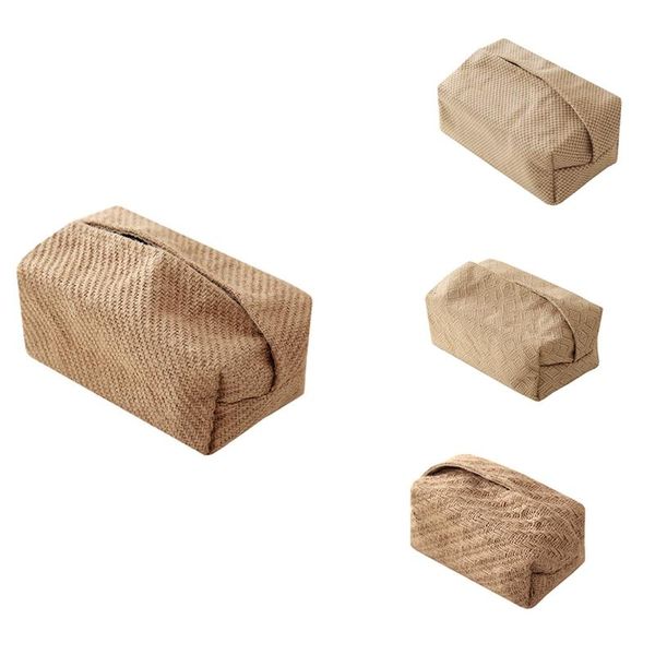 

tissue boxes & napkins small jute case napkin holder for living room table container home car papers dispenser