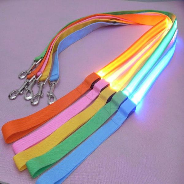 

dog collars & leashes personalised mesh pet leash led luminous strap 120cm length 6 colors designer harness fashion accessories