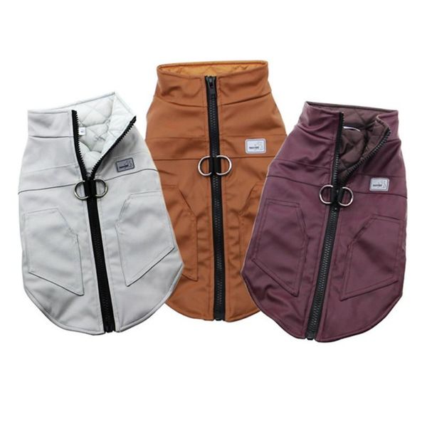 

dog apparel pet outfit costume pu leather sleeveless zipper clothes coat thickening warm vest for french bulldogs chihuahua